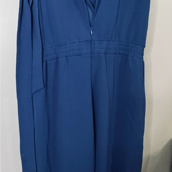 Blue Sleeveless Jumpsuit Women Size Large Back Zipper Closure Belt Included - Picture 5 of 9